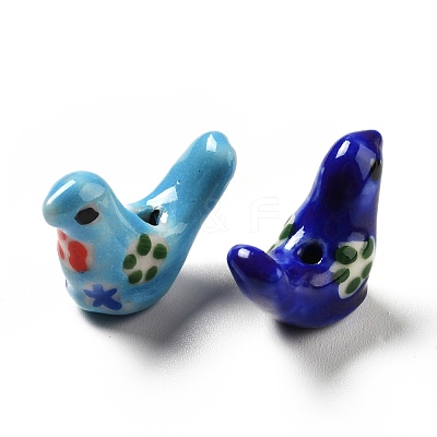 Handmade Printed Porcelain Beads PORC-F005-04-1