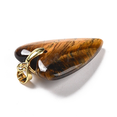 Natural Tiger Eye Pendants X-G-E570-01G-07-1