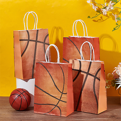 30Pcs 2 Colors Basketball Paper Gift Tote Bags ABAG-OC0001-16-1