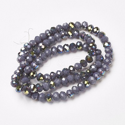Electroplate Opaque Glass Beads Strands EGLA-A034-P4mm-S14-1