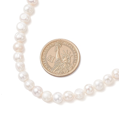Natural Cultured Freshwater Pearl Two Sides Polished Beaded Necklaces for Women NJEW-JN05334-01-1