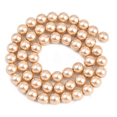 Eco-Friendly Dyed  Glass Pearl Round Beads Strands HY-A002-8mm-RB064-1