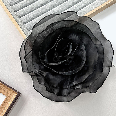 1Pc Flower Polyester Brooches JEWB-CN0001-08B-1