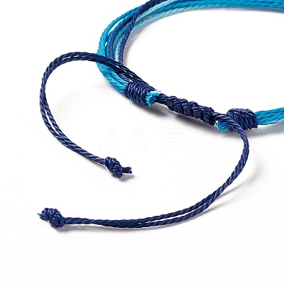 4Pcs 4 Style Alloy & Glass Braided Bead Bracelets Set BJEW-B065-09C-1