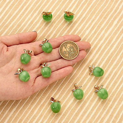10Pcs Apple Gemstone Charm Pendant Crystal Quartz Healing Natural Stone Pendants Opal Buckle for Jewelry Necklace Earring Making Crafts JX526G-1