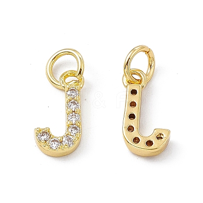 Real 18K Gold Plated Brass Micro Pave Clear Cubic Zirconia Charms KK-E068-VB452-J-1