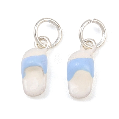 Alloy with Light Sky Blue Enamel Charms AL-CBA415D-29S-1