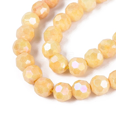 Anti-Tarnish Electroplate Glass Beads Strands EGLA-ZX010-8mm-13-1