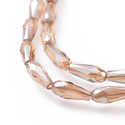 Electroplate Glass Beads Strands X-EGLA-L015-PL-A02-1