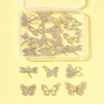 20Pcs 6 Styles Alloy with Rhinestone Pendant FIND-FS0004-28-1