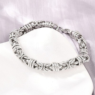 304 Stainless Steel Byzantine Chains Bracelets for Men SA-T001-01AS-1