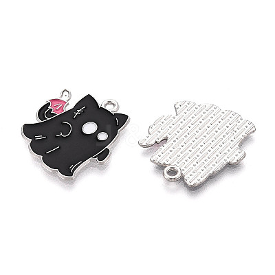 Halloween Theme Alloy and Enamel Pendants X-ENAM-T021-31B-02P-1