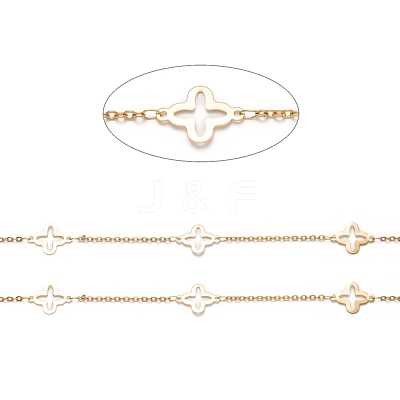 3.28 Feet 304 Stainless Steel Clover Link Cable Chains X-STAS-P254-10G-1