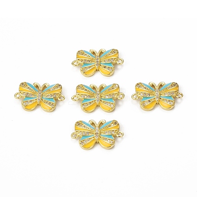 Brass Micro Pave Cubic Zirconia Connector Charms KK-E068-VB407-3-1