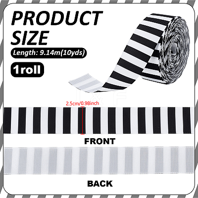 Polyester Stripe Pattern Ribbon OCOR-WH0078-526A-02-1