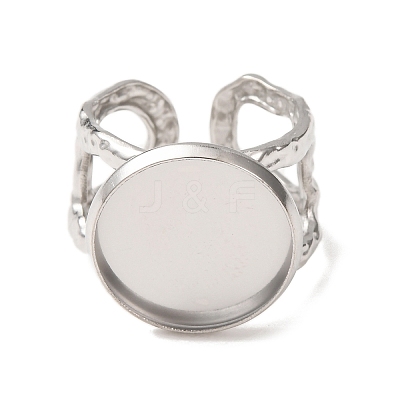 Hammered 304 Stainless Steel Cuff Ring Components SA-CBAC0DF-02E-P-1