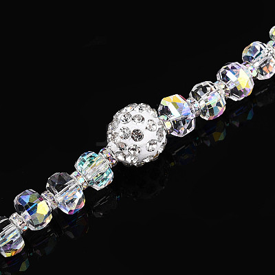 Acrylic & Glass & ABS Plastic Pearl & Alloy & Polymer Clay Pave Rhinestone Beads Strands MAK-T011-08B-1