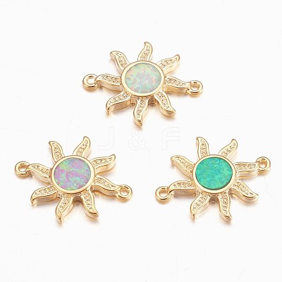 Synthetic Opal Links Connectors KK-K228-06-G-1