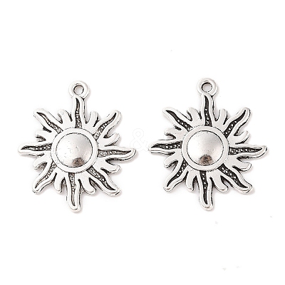 Tibetan Style Alloy Sun Pendants TIBEP-S291-12-RS-1