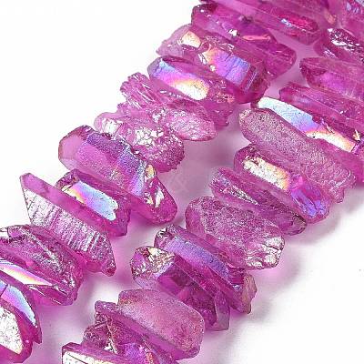 Natural Quartz Crystal Points Beads Strands G-K181-B24-1