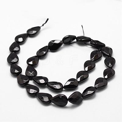 Natural Black Onyx Beads Strands G-P161-45-14x10mm-1
