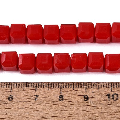 Opaque Glass Beads Strands GLAA-R041-8x8mm-C05-1