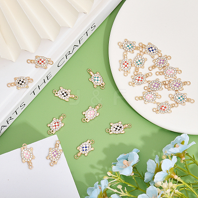 36Pcs 6 Colors Alloy Enamel Connector Charms FIND-CA0007-18-1