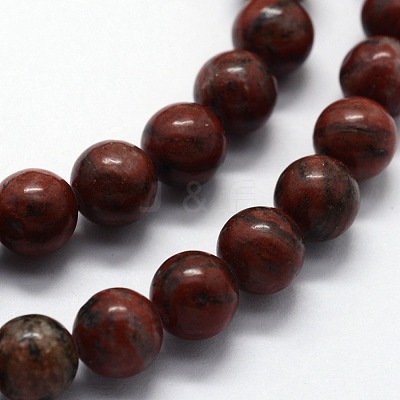 Natural Sesame Jasper/Kiwi Jasper Beads Strands G-I199-18-10mm-1