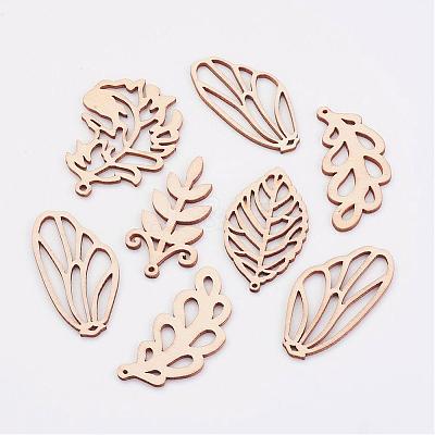 Undyed Wooden Pendants WOOD-K005-09-1