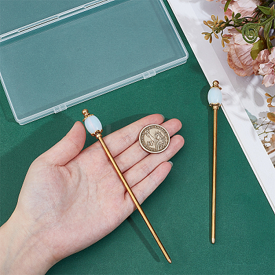 2Pcs Brass Hair Sticks OHAR-PH00009-1