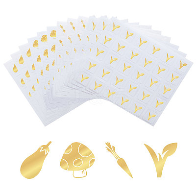 80 Sheets 4 Patterns PVC Waterproof Self-Adhesive Sticker Sets STIC-OC0001-10D-1