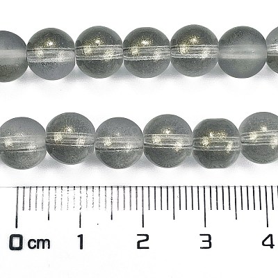 Frosted Transparent Glass Bead Strands X1-GLAA-P065-8mm-12-1