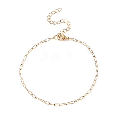 304 Stainless Steel Paperclip Chains Bracelet for Women BJEW-JB08325-1