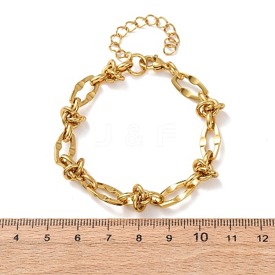 304 Stainless Steel Knot Link Chain Bracelets BJEW-F536-06G-1