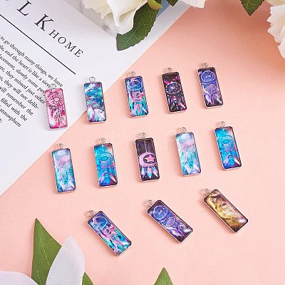 10Pairs 10 Style Bohemian Style Glass Pendants STAS-SZ0003-09-1