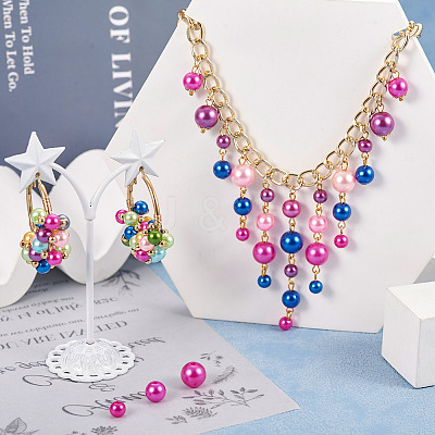 540Pcs 27 Style Spray Painted ABS Plastic Imitation Pearl Beads OACR-TA0001-18-1