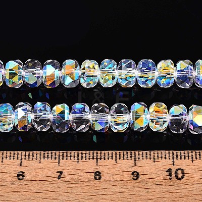 Electroplate Transparent Glass Beads Strands EGLA-N022-04A-D21-1