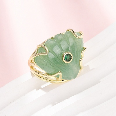 Natural Green Aventurine Cuff Rings GG-CBA5FCC-04G-07-1