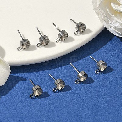 Non-Tarnish 201 Stainless Steel Stud Earring Settings X-STAS-S041-08-1