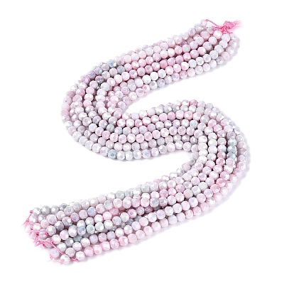 Anti-Tarnish Electroplate Glass Beads Strands EGLA-ZX010-6mm-06-1