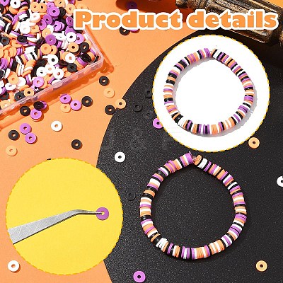 1880Pcs 4 Colors Handmade Polymer Clay Beads CLAY-YW0002-01B-1