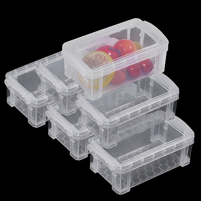 Transparent Plastic Stackable Mini Organizer Bead Containers with Locking Lid CON-WH0123-31E-1