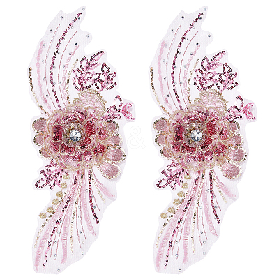 3D Flower Organgza Polyester Embroidery Ornament Accessories PATC-WH0008-03C-1