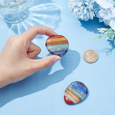 2Pcs 2 Styles Chakra Natural Gemstone Figurines AJEW-AR0001-89-1