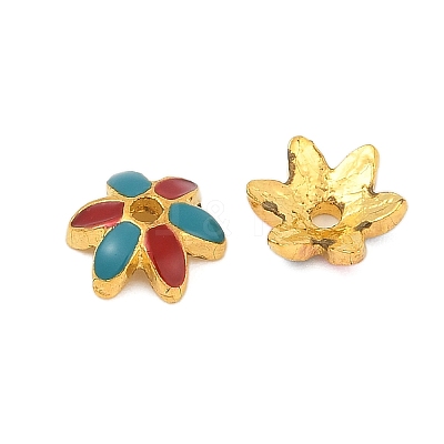Alloy Enamel Bead Caps FIND-A049-05G-1