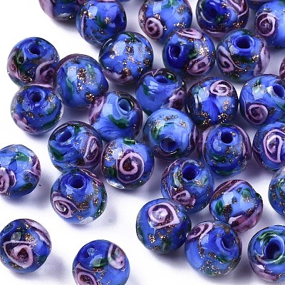 Handmade Gold Sand Lampwork Beads LAMP-S194-001C-1
