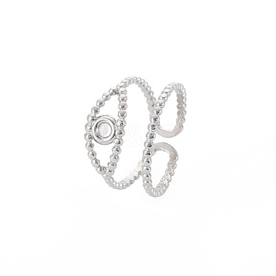 Tarnish Resistant 304 Stainless Steel Open Pad Ring Cabochon Settings STAS-S119-157P-1