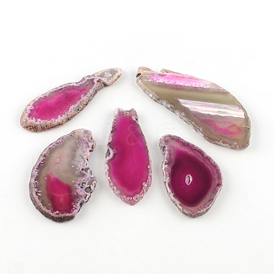 Dyed Mixed Shape Natural Agate Gemstone Big Pendants G-R300-08-1