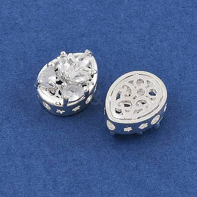Rack Plating Brass Micro Pave Cubic Zirconia Beads KK-F879-13S-1