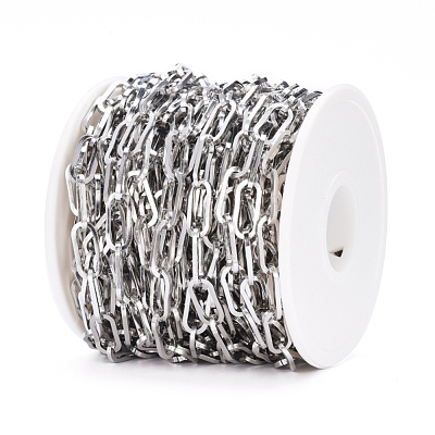 Tarnish Resistant 304 Stainless Steel Paperclip Chains CHS-D030-02P-1